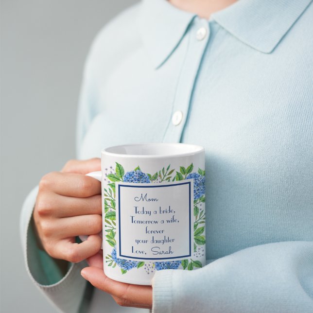 Mug Cadeaux d'hortensias de la mère de la mariée de la (Créateur téléchargé)