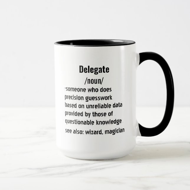 Mug cadeaux drôles de délégué Définition pour hommes f (Droite)