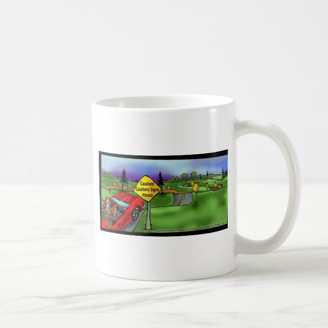 Mug Cadeaux drôles de panneaux de prudence T-shirts et (Droite)