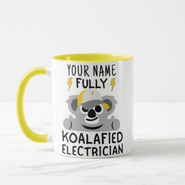 Mug Cadeaux électriciens drôles - Kwala pun Electricie (Gauche)