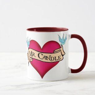Mug Cadeaux faits sur commande de tatouage de coeur et