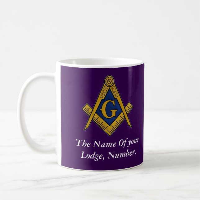 Mug Cadeaux Maçonniques Compas Violet (Gauche)