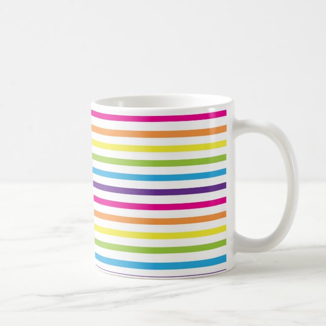 Mug Cadeaux Motifs colorés Rainbow Stripes pour Ados (Droite)