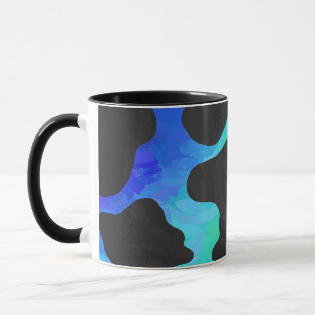Mug Cadeaux noir et arc-en-ciel de vache (Gauche)