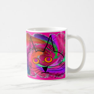Mug Cadeaux noirs d'art d'amoureux de les chats