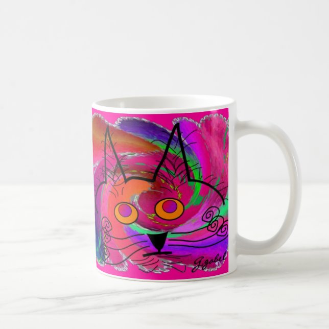 Mug Cadeaux noirs d'art d'amoureux de les chats (Droite)