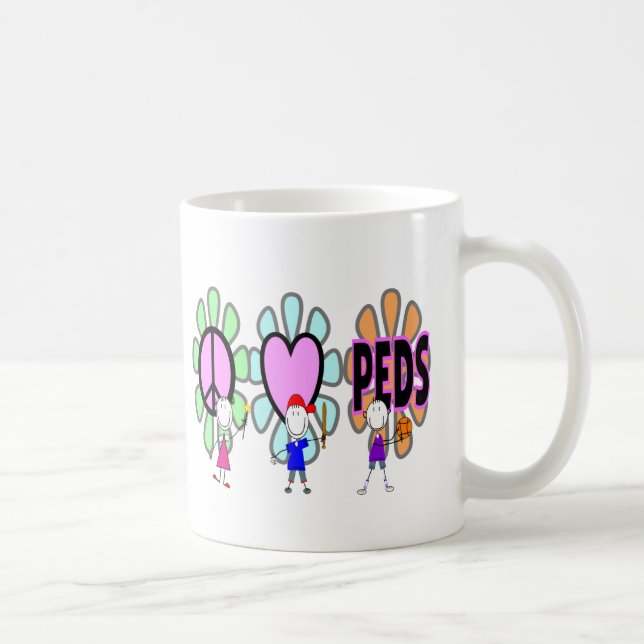 Mug Cadeaux pédiatriques de "Paix-Amour-Pédiatrie" (Droite)