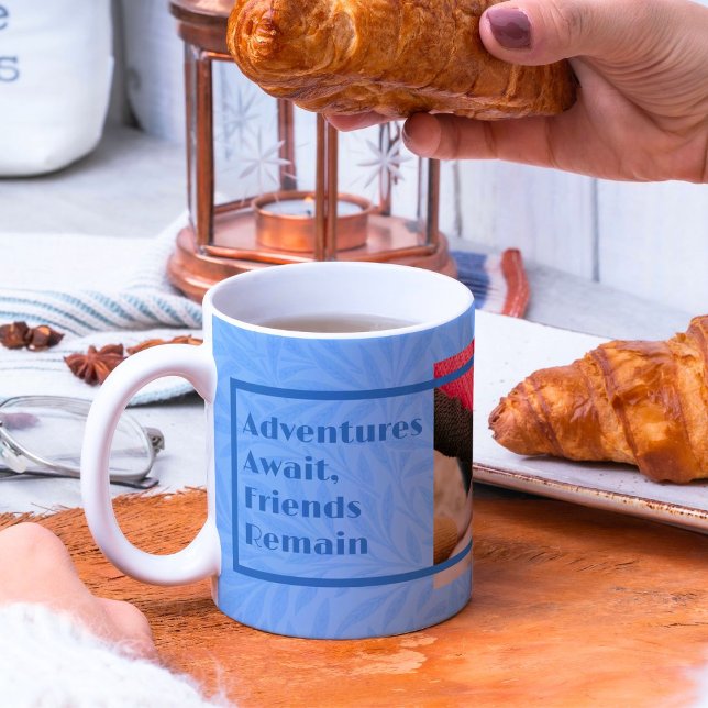 Mug Cadeaux personnalisés élégants pour les amis qui s (Elegant Custom Gifts for Friends Moving Away Blue Coffee Mug)