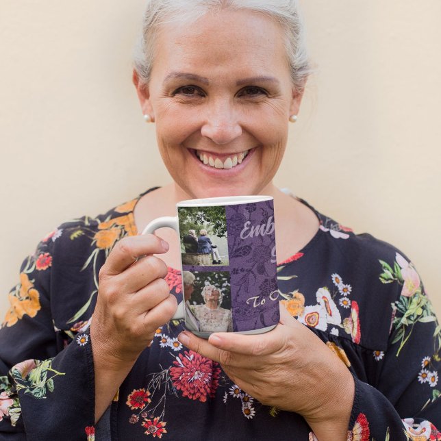 Mug Cadeaux Personnalisés pour Parents Âgés Couples Vi (Custom Gifts for Older Parents Couples Violet Mug)