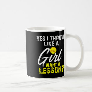 Mug Cadeaux pour amateurs de softball Oui je lance com