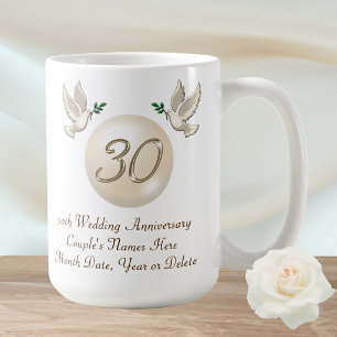 Mug Cadeaux pour un anniversaire de mariage de perle,