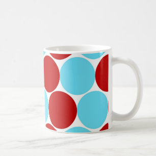 Mug Cadeaux rouges de motif de pois de turquoise