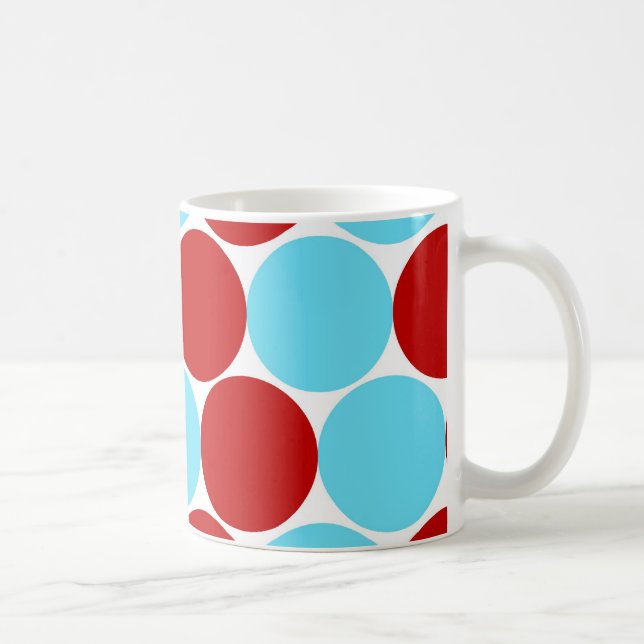 Mug Cadeaux rouges de motif de pois de turquoise (Droite)