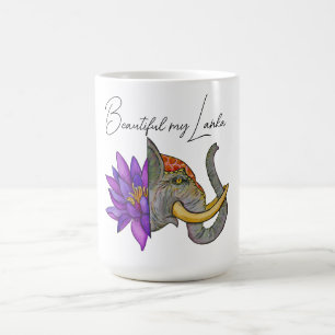 Mug Cadeaux sri lankais avec éléphant et lotus