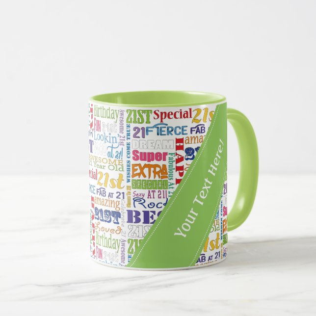 Mug Cadeaux Uniques Et Spéciaux De Fête Du 21E Anniver (Devant droit)