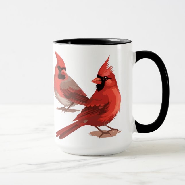 Mug Cadran d'horloge Cardinal rouge (Droite)