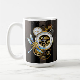 Mug Cadran Steampunk avec libellule