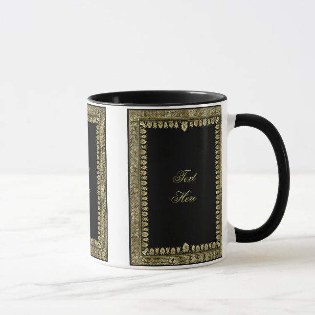 Mug Cadre antique d'or sur le noir (Droite)