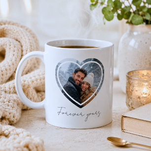 Mug Cadre de cœur avec photo personnalisée