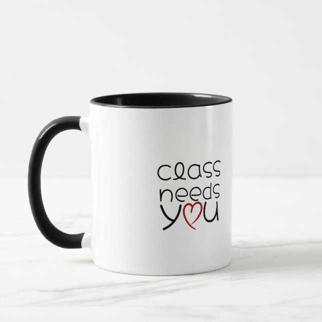 Mug Cadre de coeur de cadeau d'appréciation d'enseigna (Gauche)