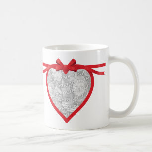 Mug Cadre de photo de ruban de coeur