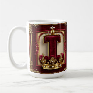 Mug Cadre doré luxueux avec monogramme couronné