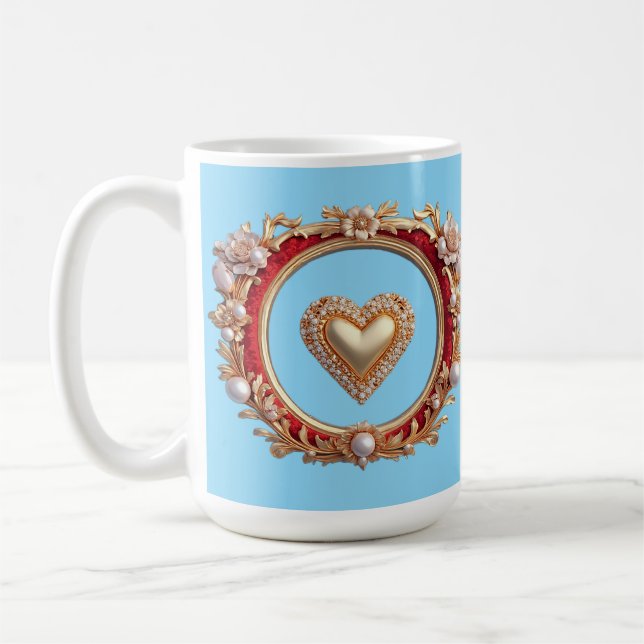 Mug Cadre doré luxueux avec perles (Gauche)
