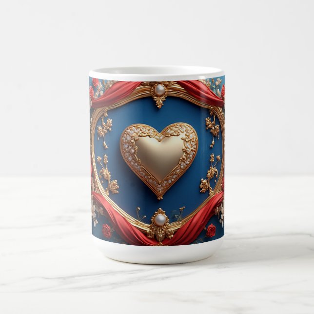 Mug Cadre doré luxueux avec perles (Centre)