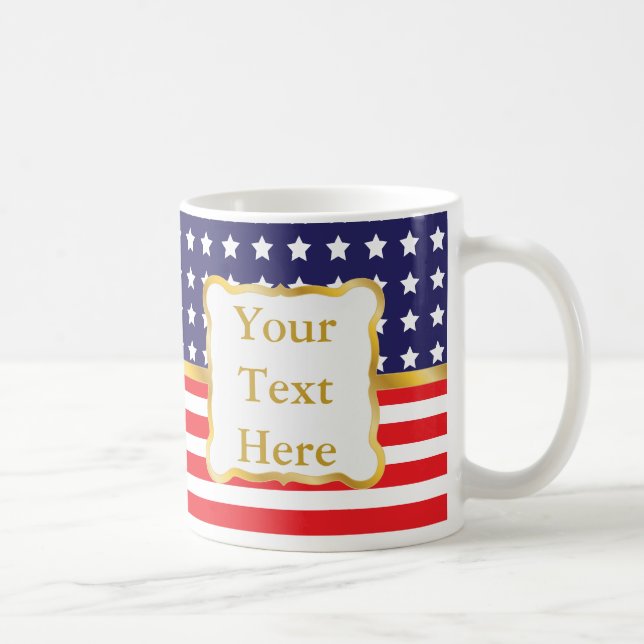Mug Cadre doré sur fond patriotique (Droite)