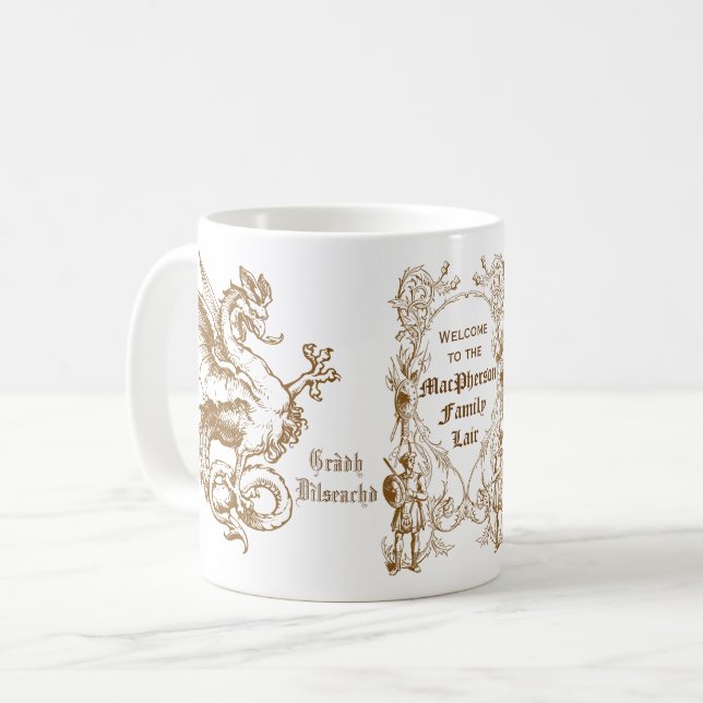Mug Cadre écossais de guerrier de confrère de dragon (Devant gauche)