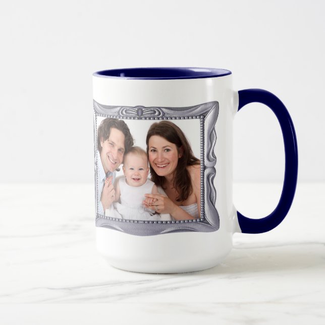 Mug Cadre en argent fantaisie Ajouter une photo ici (Droite)
