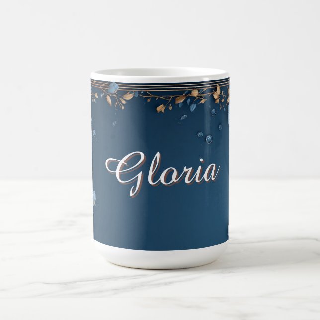 Mug Cadre floral avec nom personnalisé (Centre)