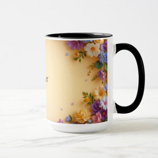 Mug Cadre floral coloré (Droite)