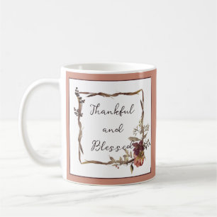 Mug Cadre floral d'automne avec texte