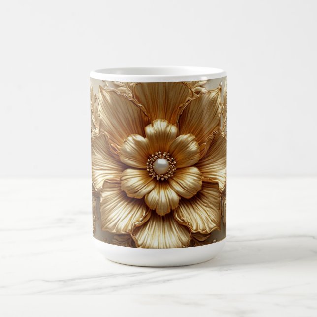 Mug Cadre floral doré luxueux (Centre)