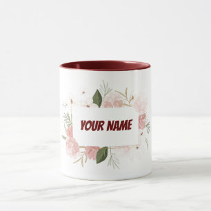 Mug Cadre floral personnalisé