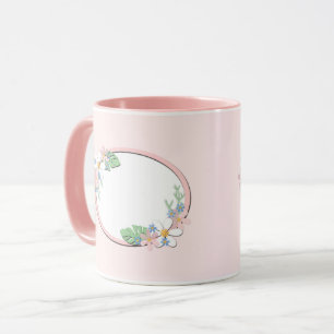 Mug Cadre floral rose rond enfants printemps mignon pe