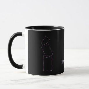 Mug Cadre Géométrique Élégant en Lavande Noire sur Mes