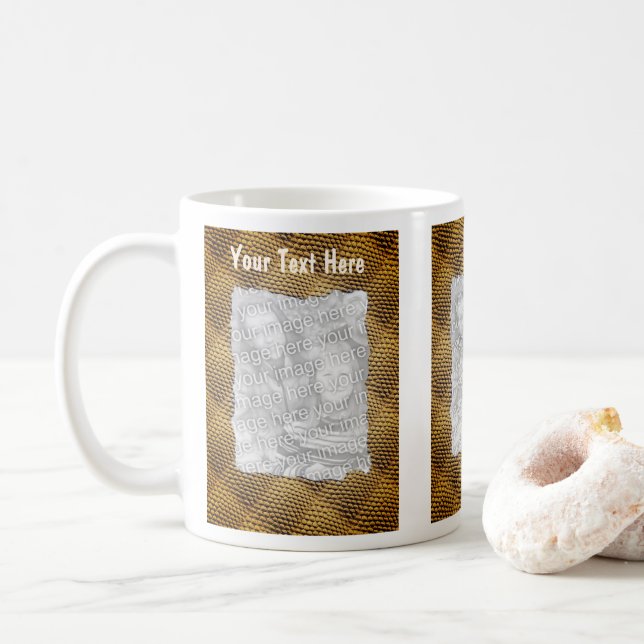 Mug Cadre Motif Snakeskin Photo personnalisée (Avec donut)
