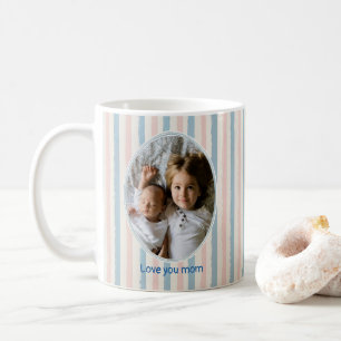Mug Cadre pastel de photo personnalisé pour la fête de