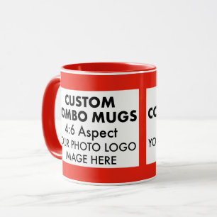 Mug Cadre personnalisé Combo Rouge 4:6 Paysage 2 x Pho