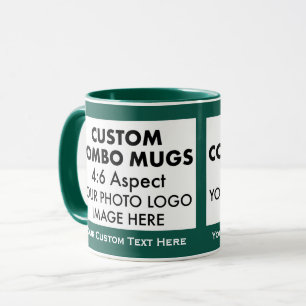 Mug Cadre personnalisé Combo Vert 4:6 Paysage 2 x Phot