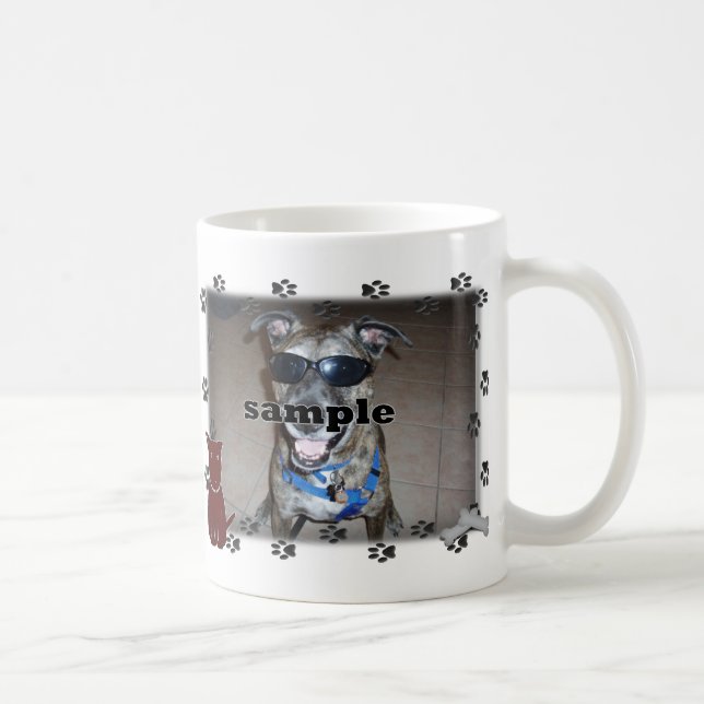 Mug Cadre Photo Empreintes de Patte de Chien (Droite)