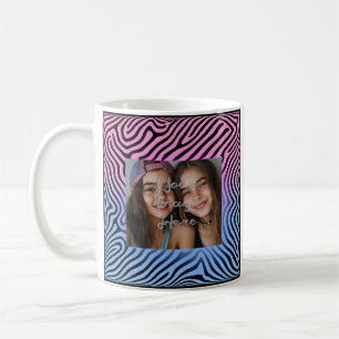 Mug Cadre photo en bande Zèbre rose rétro