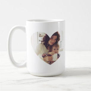 Mug Cadre photo moderne de coeur blanc Meilleure maman