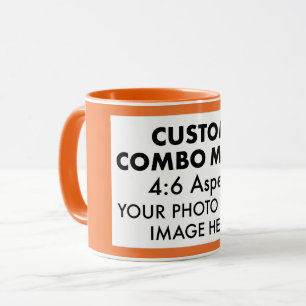 Mug Cadre photo paysage personnalisé combo Orange 4:6