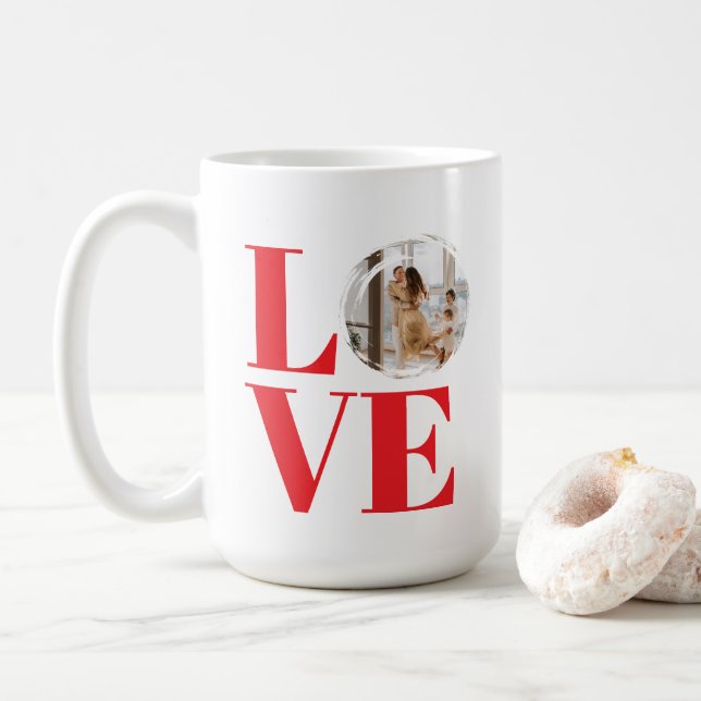 Mug Cadre photo personnalisable pour la Saint-Valentin (Avec donut)