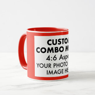Mug Cadre photo personnalisé Combo Rouge 4:6 Paysage