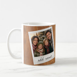 Mug Cadre Photo Rétro - Bois Rustique Carré Instagram