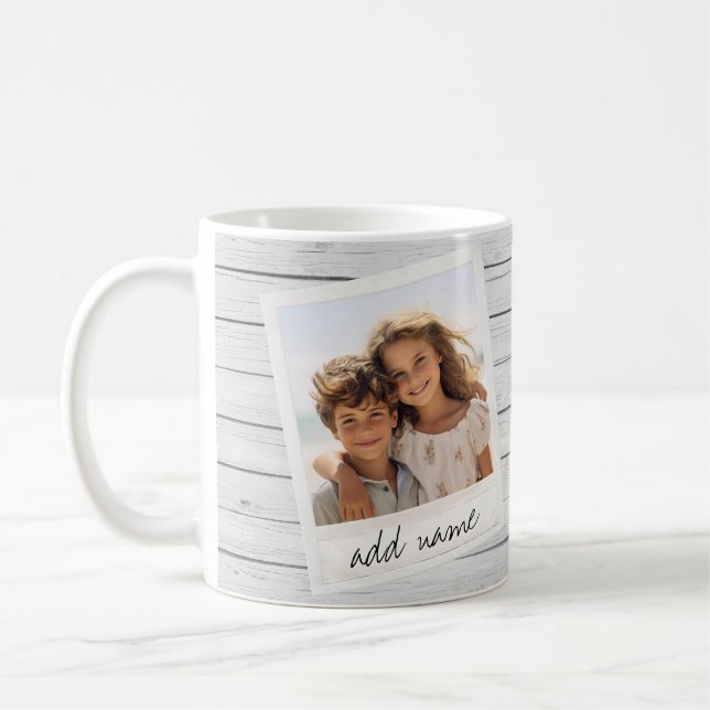 Mug Cadre photo rustique avec impression de fond en pl (Gauche)